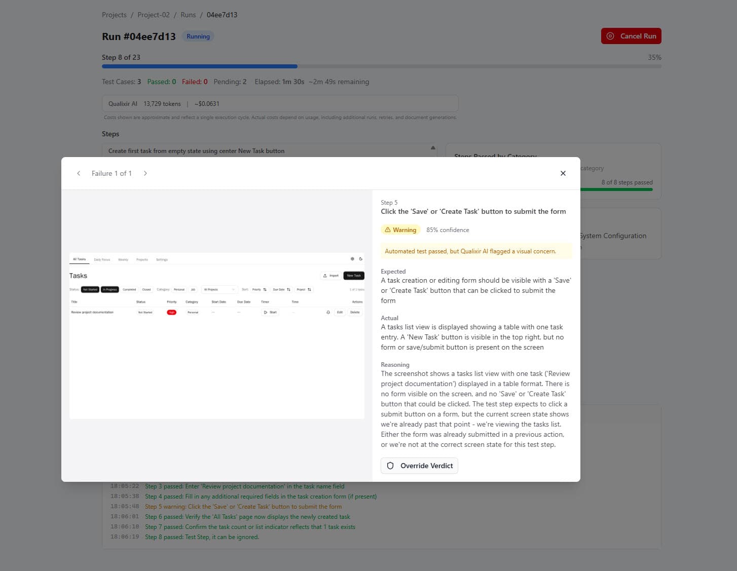 AI Vision Verdicts — Qualixir product screenshot